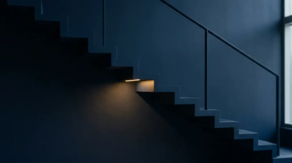Treppe von der Seite mit gleich hohen Stufen